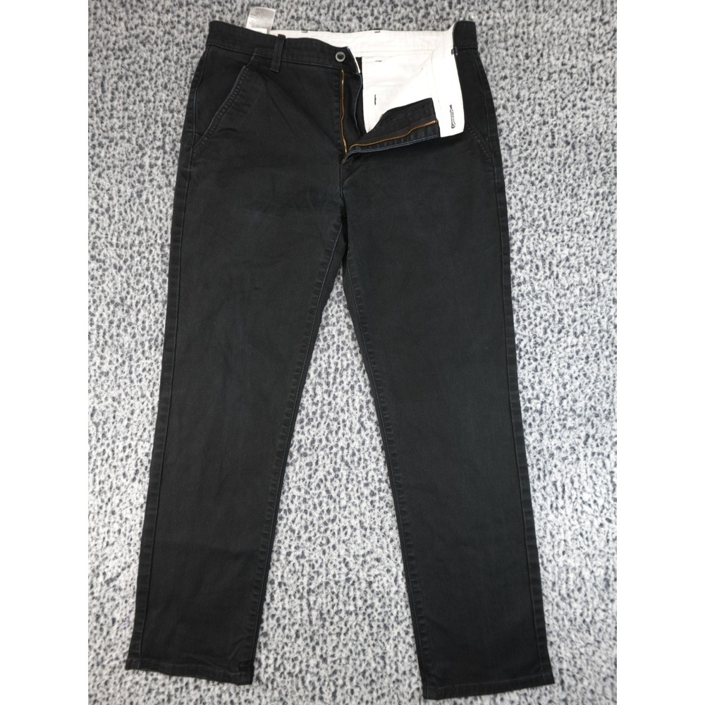 Levis Chino Pants Mens 34x32 Black Straight Leg Cotton Blend Casual Trousers